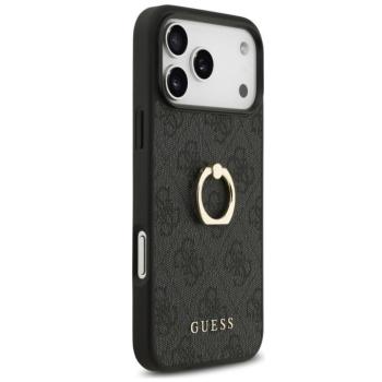 Guess 4G Ring Stand Apple iPhone 17 Pro Max tok, gyűrű alakú tartóval, fekete kép