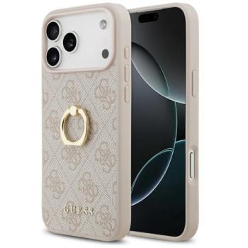 Guess 4G Ring Stand Apple iPhone 17 Pro Max tok, gyűrű alakú tartóval, rózsaszín kép