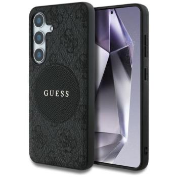 Guess 4G Round Patch Classic Logo Samsung Galaxy S25+ MagSafe kemény hátlap tok, fekete kép