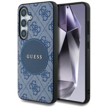 Guess 4G Round Patch Classic Logo Samsung Galaxy S25+ MagSafe kemény hátlap tok, kék kép
