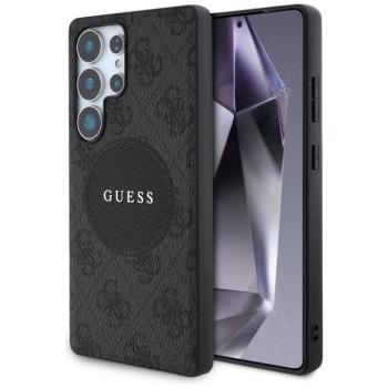 Guess 4G Round Patch Classic Logo Samsung Galaxy S25 Ultra MagSafe kemény hátlap tok, fekete kép