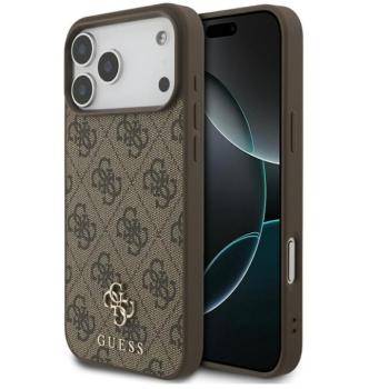 Guess 4G Small Classic Logo Apple iPhone 17 Pro MagSafe hátlap tok, barna kép