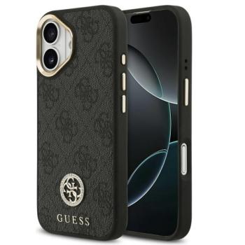 Guess 4G Strass Logo Apple iPhone 17 MagSafe tok kameravédő peremmel, fekete-arany kép