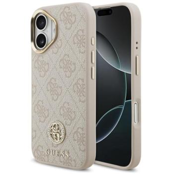 Guess 4G Strass Logo Apple iPhone 17 MagSafe tok kameravédő peremmel, rózsaszín-arany kép