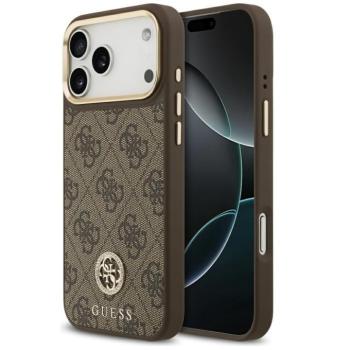 Guess 4G Strass Logo Apple iPhone 17 Pro MagSafe tok kameravédő peremmel, barna-arany kép