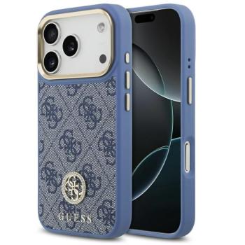 Guess 4G Strass Logo Apple iPhone 17 Pro Max MagSafe tok kameravédő peremmel, kék-arany kép