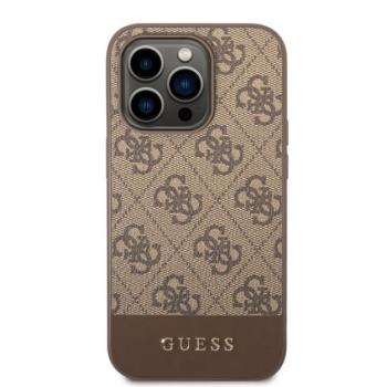 Guess 4G Stripe Apple iPhone 14 Pro szilikon hátlap tok, barna kép