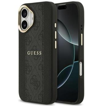 Guess 4G Stripe Apple iPhone 17 MagSafe tok kameravédő kerettel, fekete-arany kép