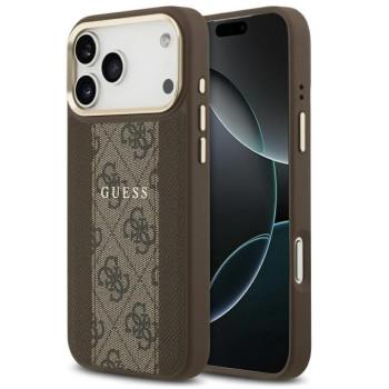 Guess 4G Stripe Apple iPhone 17 Pro Max MagSafe tok kameravédő kerettel, barna-arany kép