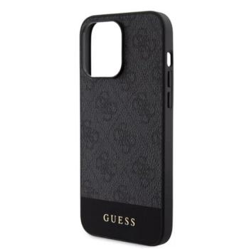 GUESS 4G STRIPE műanyag telefonvédő (textil hátlap, MagSafe) FEKETE Apple iPhone 15 Pro kép