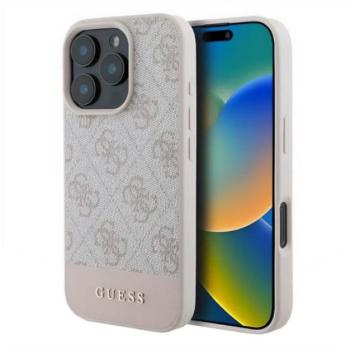 GUESS 4G STRIPE műanyag telefonvédő (textil hátlap) RÓZSASZÍN Apple iPhone 16 Pro Max kép