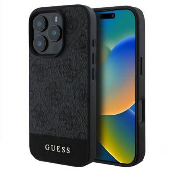 GUESS 4G STRIPE műanyag telefonvédő (textil hátlap) SZÜRKE Apple iPhone 16 Pro kép