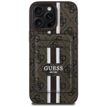 Guess 4G Stripes iPhone 16 Pro MagSafe hátlap tok kártyatartóval, barna kép