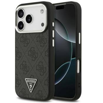 Guess 4G Triangle Logo Apple iPhone 17 Pro MagSafe hátlap tok, fekete-ezüst kép