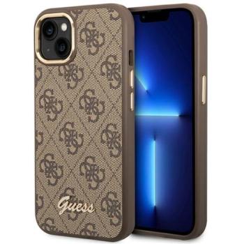 Guess 4G Vintage Gold Apple iPhone 14 hátlap tok, barna kép