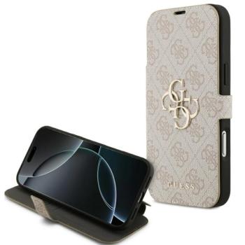 Guess Book 4G Metal Logo Apple iPhone 17 Pro oldalra nyíló tok kártyatartóval, rózsaszín kép