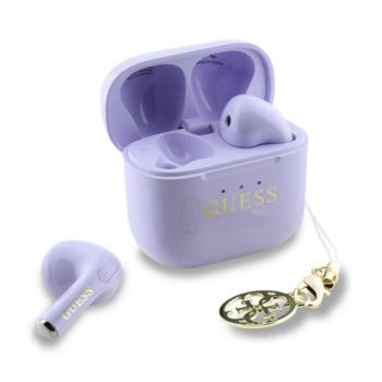 GUESS CLASSIC LOGO CHARM bluetooth fülhallgató SZTEREO (v5.4, TWS, mikrofon + töltőtok) LILA kép