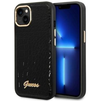 Guess Croco Collection Apple iPhone 14 Plus hátlap tok, fekete kép