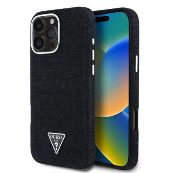 Guess Denim Triangle Logo iPhone 16 Pro MagSafe hátlap tok, fekete kép