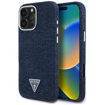 Guess Denim Triangle Logo iPhone 16 Pro Max MagSafe hátlap tok, kék kép