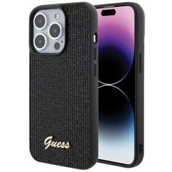 Guess Disco Metal Script Apple iPhone 15 Pro hátlap tok, fekete kép