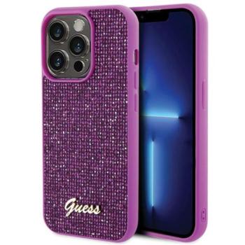 Guess Disco Metal Script Apple iPhone 15 Pro hátlap tok, fuksia kép