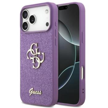 Guess Fixed Glitter Big 4G Apple iPhone 17 Pro hátlap tok, csillámos, lila kép