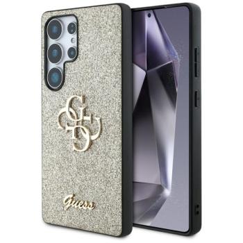 Guess Fixed Glitter Big 4G Metal Logo Samsung Galaxy S25 Ultra kemény hátlap tok, arany kép