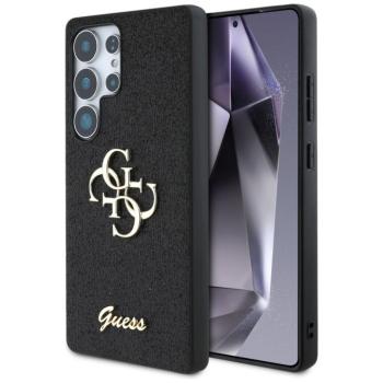 Guess Fixed Glitter Big 4G Metal Logo Samsung Galaxy S25 Ultra kemény hátlap tok, fekete kép