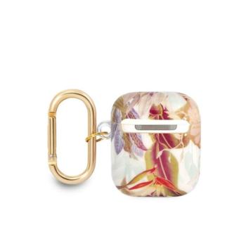 Guess Flower Print Apple Airpods tok, lila kép