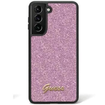 Guess Glitter Script 4G Samsung Galaxy S24 hátlap tok, lila kép