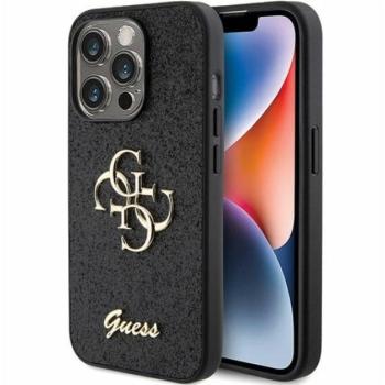 Guess Glitter Script Big 4G Apple iPhone 15 Pro Max hátlap tok, fekete kép