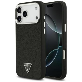 Guess Glitter Triangle Logo Apple iPhone 17 Pro Max MagSafe hátlap tok, fekete-ezüst kép
