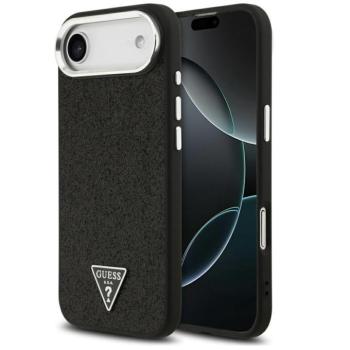 Guess Glitter Triangle Logo Apple iPhone Air (2025) MagSafe hátlap tok, fekete-ezüst kép