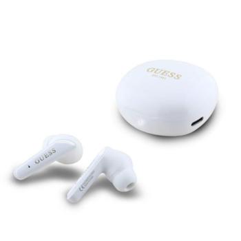 GUESS GLOSSY CLASSIC LOGO bluetooth fülhallgató SZTEREO (v5.4, TWS, mikrofon + töltőtok) FEHÉR kép