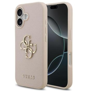 Guess Grained Big 4G &amp; Classic Logo Apple iPhone 17 hátlap tok, rózsaszín kép