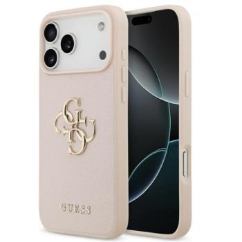 Guess Grained Big 4G &amp; Classic Logo Apple iPhone 17 Pro hátlap tok, rózsaszín kép