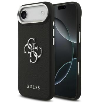 Guess Grained Big 4G Classic Logo Apple iPhone Air (2025) hátlap tok, fekete-ezüst kép