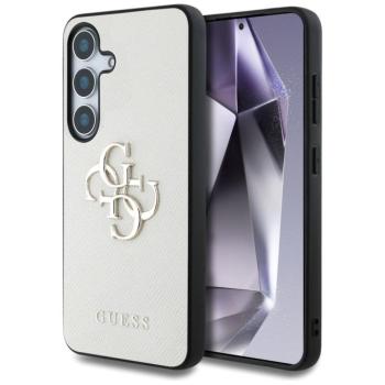 Guess Grained Big 4G Logo Small Classic Logo Samsung Galaxy S25 kemény hátlap tok, bézs kép
