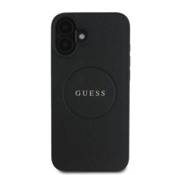Guess Grained Gold Ring MagSafe Apple iPhone 16 Plus hátlap tok, fekete/barna GUHMP16MPGHSMMK kép