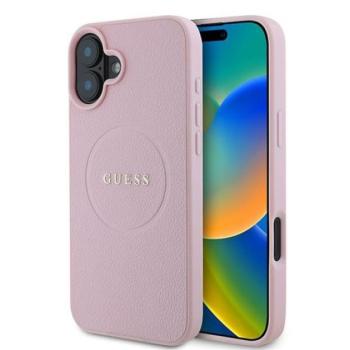 Guess Grained Gold Ring MagSafe Apple iPhone 16 Plus hátlap tok, rózsaszín GUHMP16MPGHSMMP kép