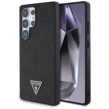 Guess Grained Hot Stamp Peony Pattern Triangle Logo Samsung Galaxy S25 Ultra MagSafe kemény hátlap tok, fekete kép