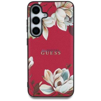 Guess Grained Printed Flower Pattern MagSafe-kompatibilis tok Samsung Galaxy S25 Ultra - élénk rózsaszín kép