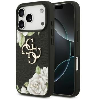 Guess Grained Roses &amp; Big 4G Logo Apple iPhone 17 Pro Max tok, virág minta, fekete kép