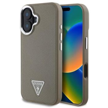 Guess Grained Triangle Apple iPhone 16 MagSafe tok, barna kép