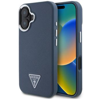 Guess Grained Triangle Apple iPhone 16 MagSafe tok, kék kép