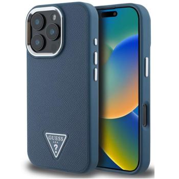 Guess Grained Triangle Apple iPhone 16 Pro MagSafe tok, kék kép
