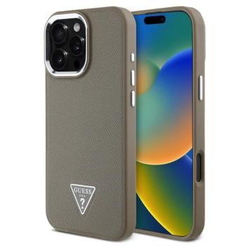 Guess Grained Triangle Apple iPhone 16 Pro Max MagSafe tok, barna kép