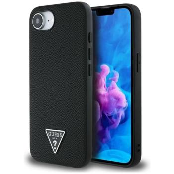 Guess Grained Triangle Apple iPhone 17e / iPhone 16e MagSafe tok, fekete kép