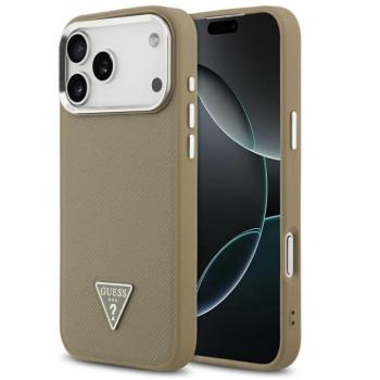 Guess Grained Triangle Logo Apple iPhone 17 Pro Max MagSafe hátlap tok, barna kép